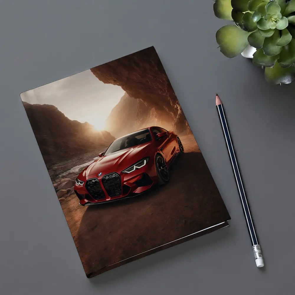 BMW M4 Red Coupe Canyon Desert Setting – Notebooks