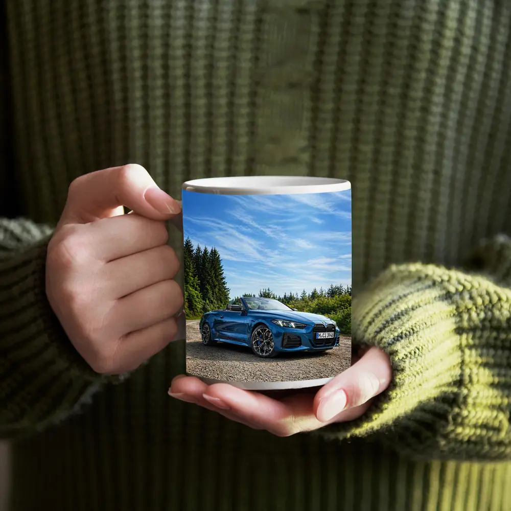 BMW M4 Convertible Blue Open Road Drive – Mugs