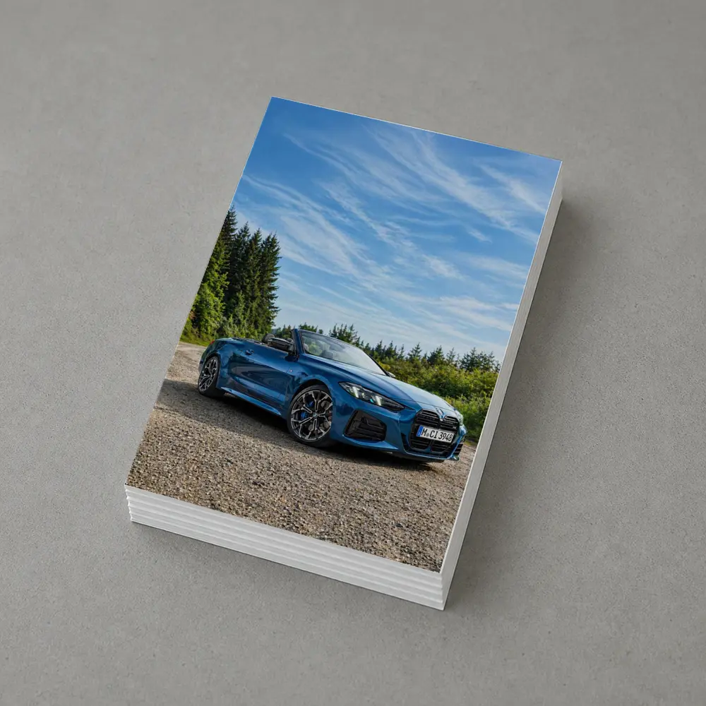 BMW M4 Convertible Blue Open Road Drive – Postcards