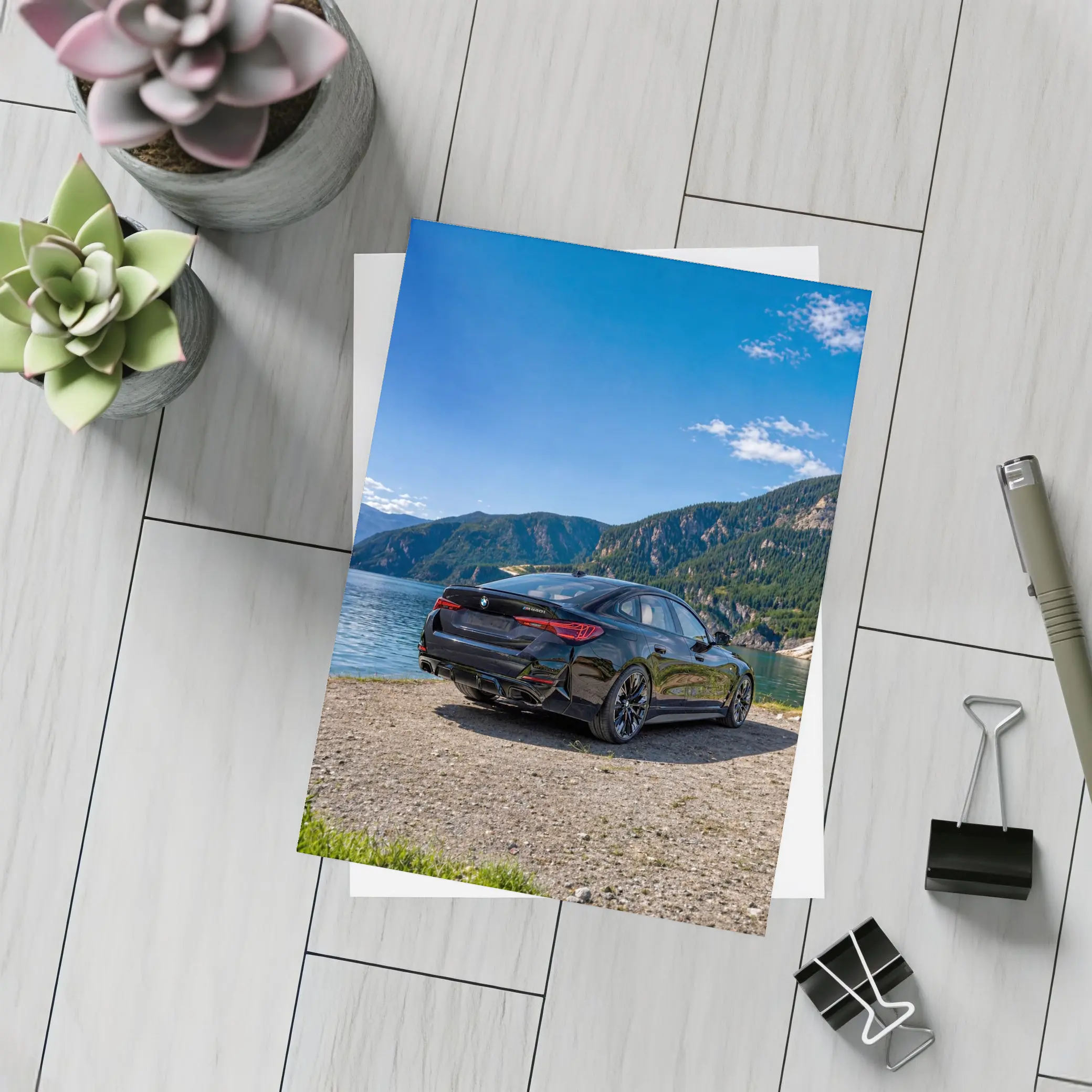 BMW M440i Gran Coupe Mountain Lake View – Postcards