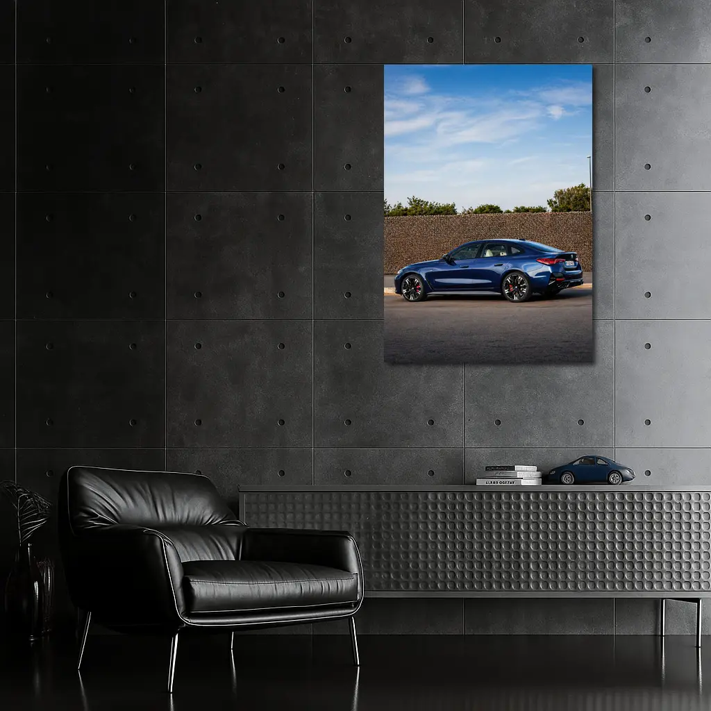 BMW M4 Gran Coupe Blue Parked Outdoors – Wall Art