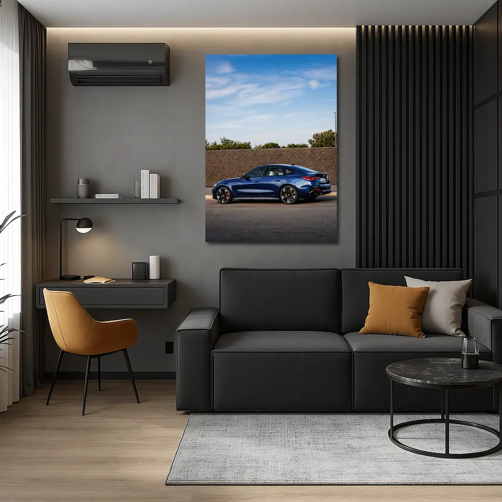BMW M4 Gran Coupe Blue Parked Outdoors – Wall Art