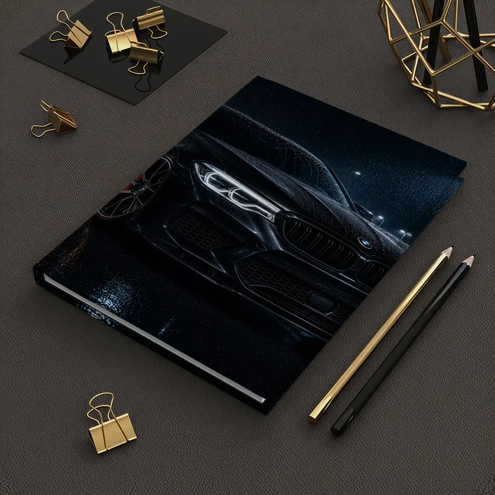 BMW M5 Black Rainy Night Street – Notebooks