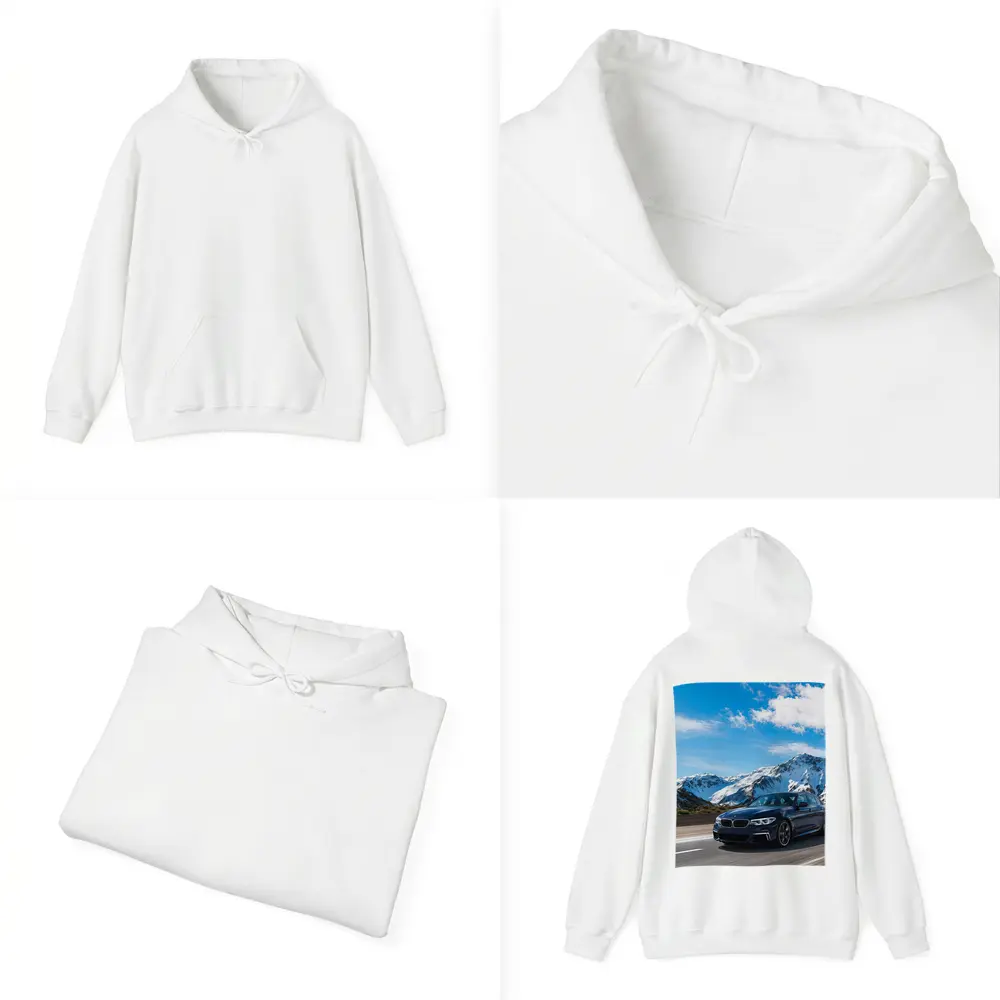BMW M5 Blue Sedan Mountain Road Drive – Hoodies