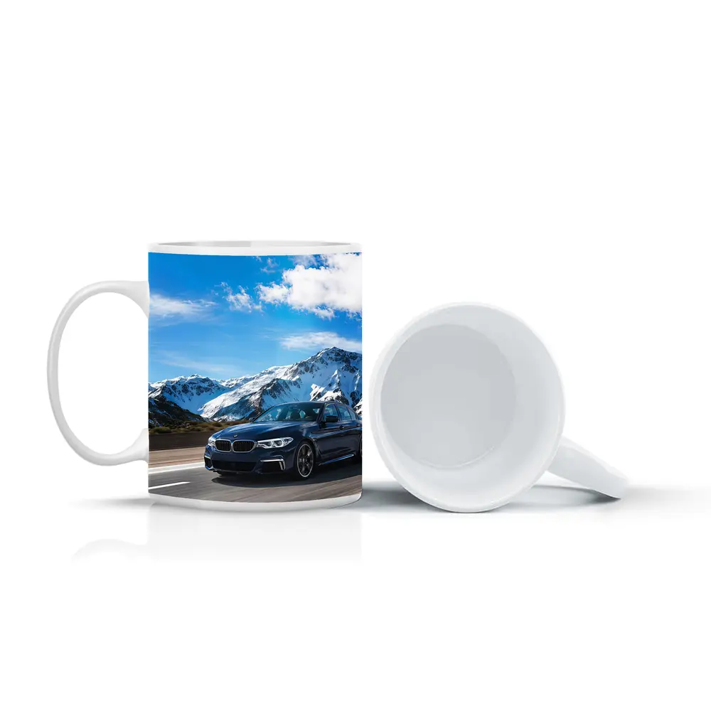 BMW M5 Blue Sedan Mountain Road Drive – Mugs