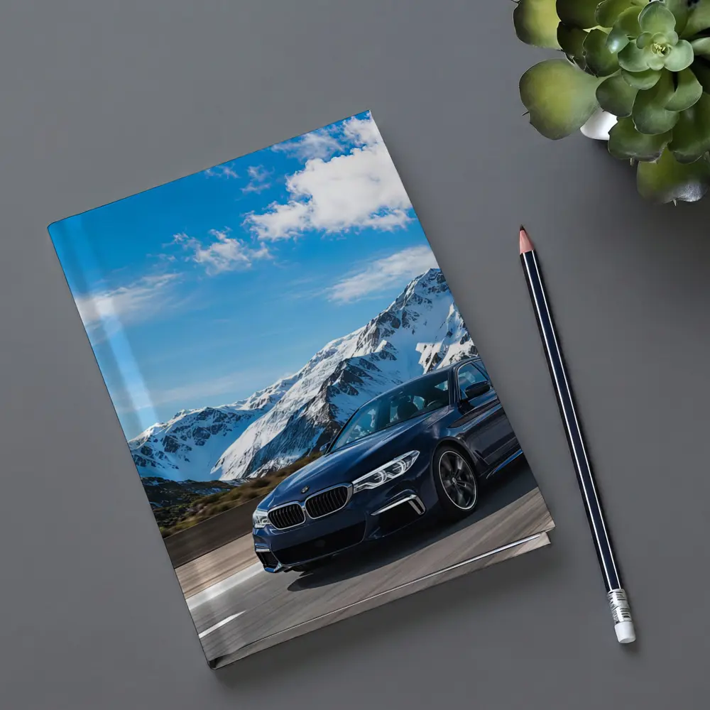 BMW M5 Blue Sedan Mountain Road Drive – Notebooks
