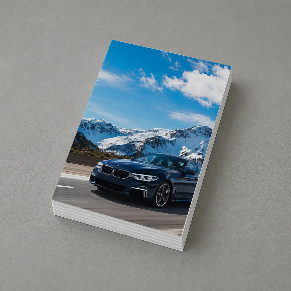 BMW M5 Blue Sedan Mountain Road Drive – Postcards
