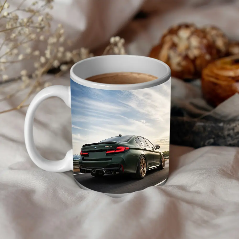 BMW M5 CS Green Sedan Highway Drive – Mugs