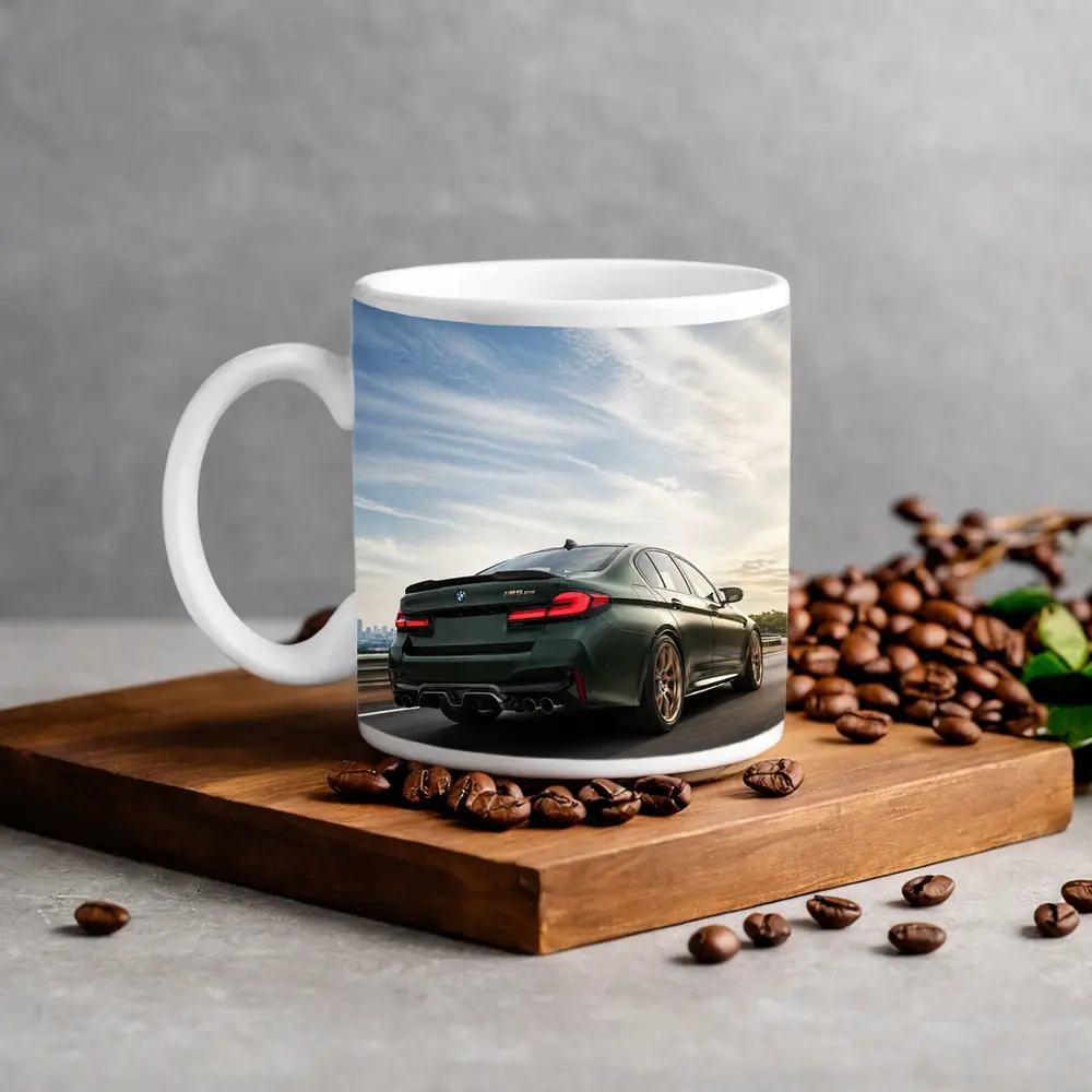 BMW M5 CS Green Sedan Highway Drive – Mugs