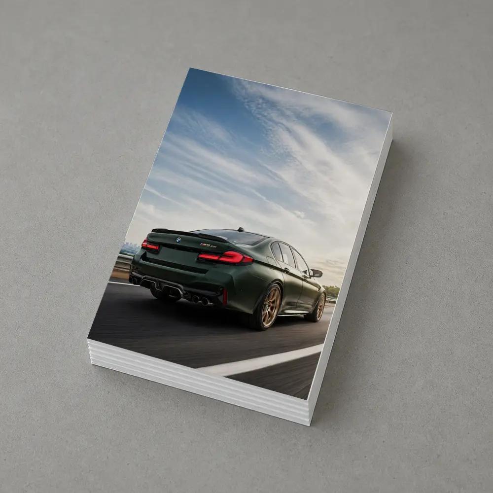 BMW M5 CS Green Sedan Highway Drive – Postcards