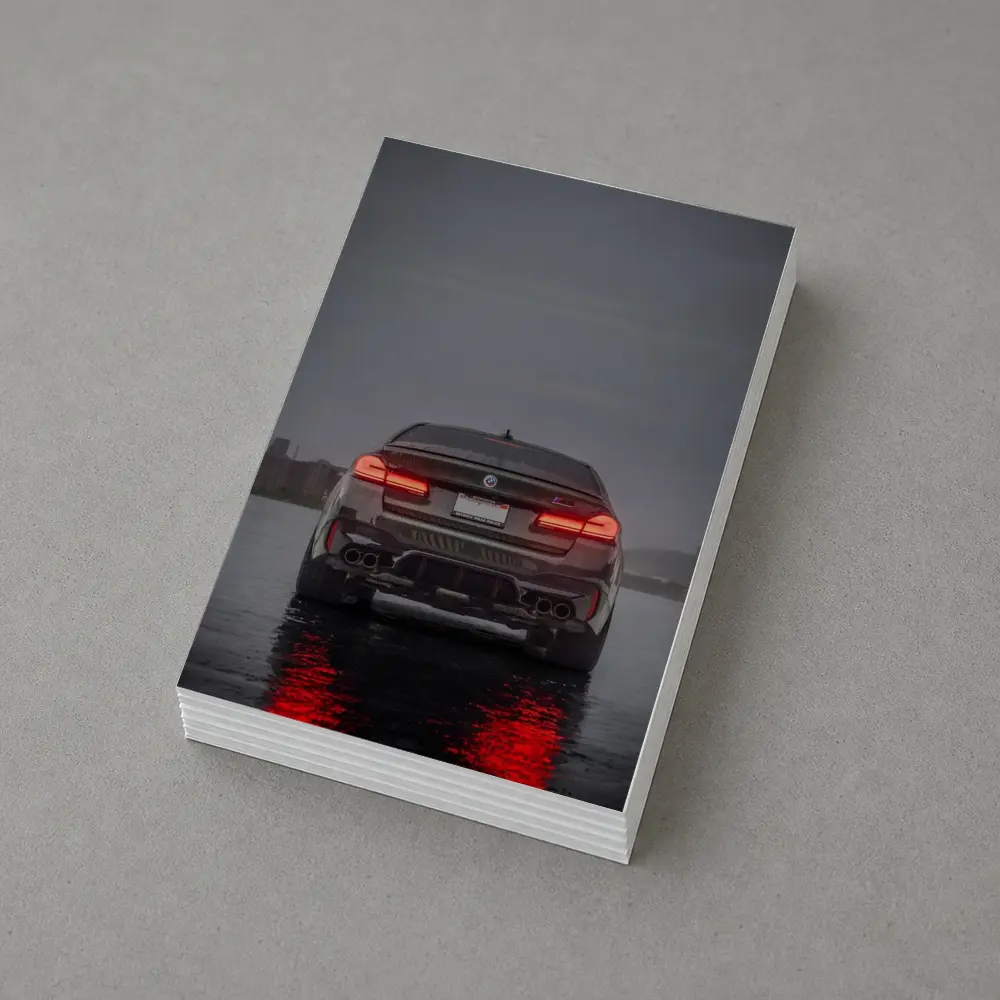 BMW M5 F90 Rear View Rainy Night – Postcards