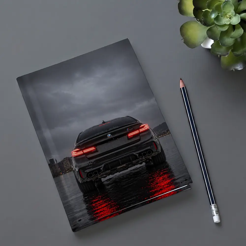 BMW M5 Rear View Stormy Night Water – Notebooks