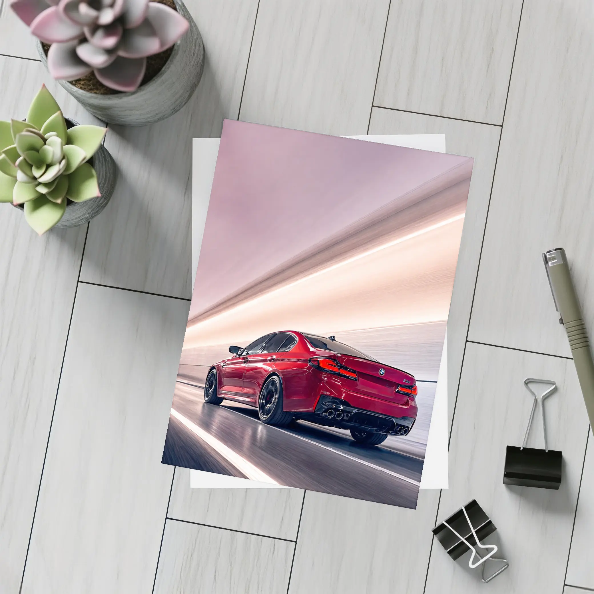 BMW M5 Red Tunnel High Speed – Postcards
