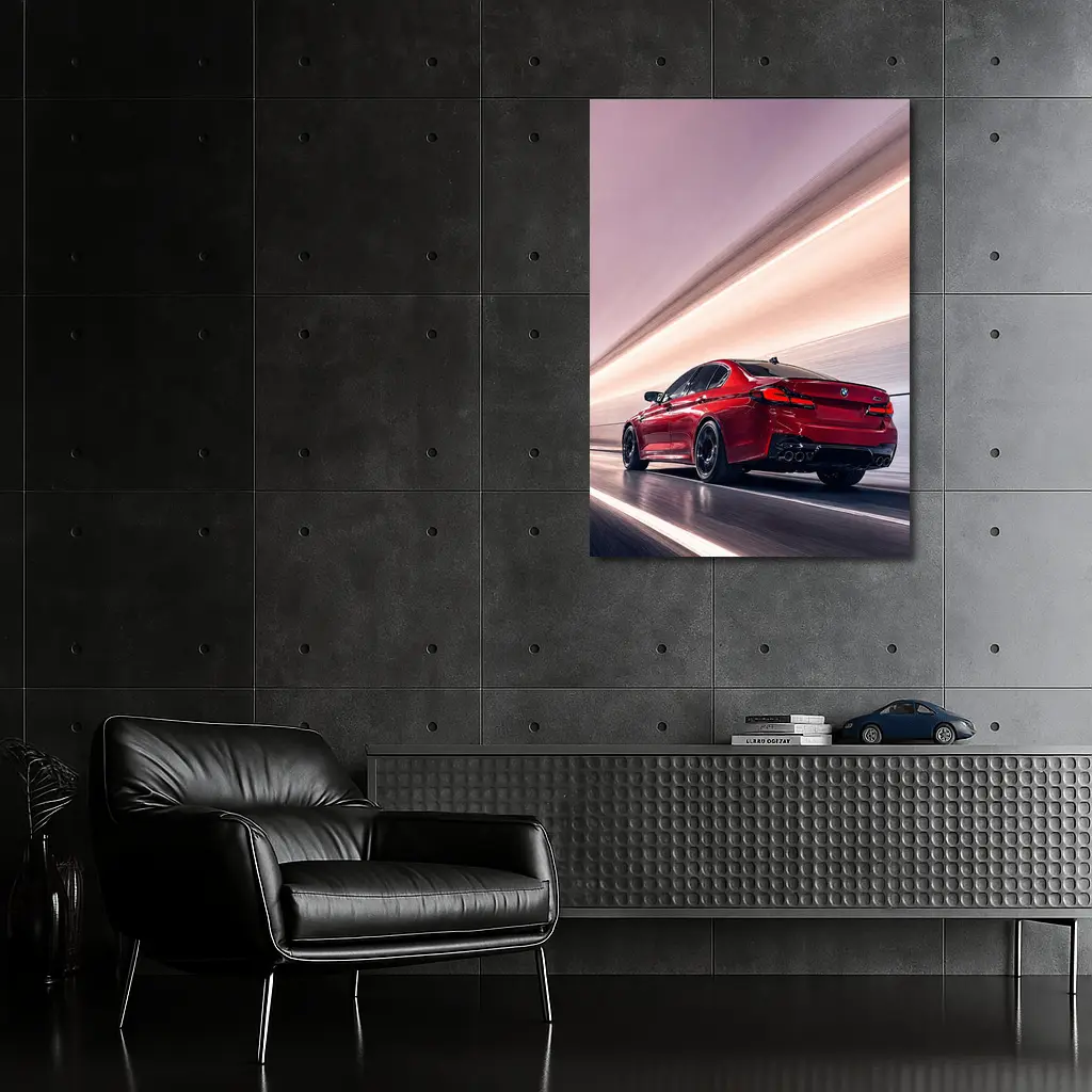 BMW M5 Red Tunnel High Speed – Wall Art
