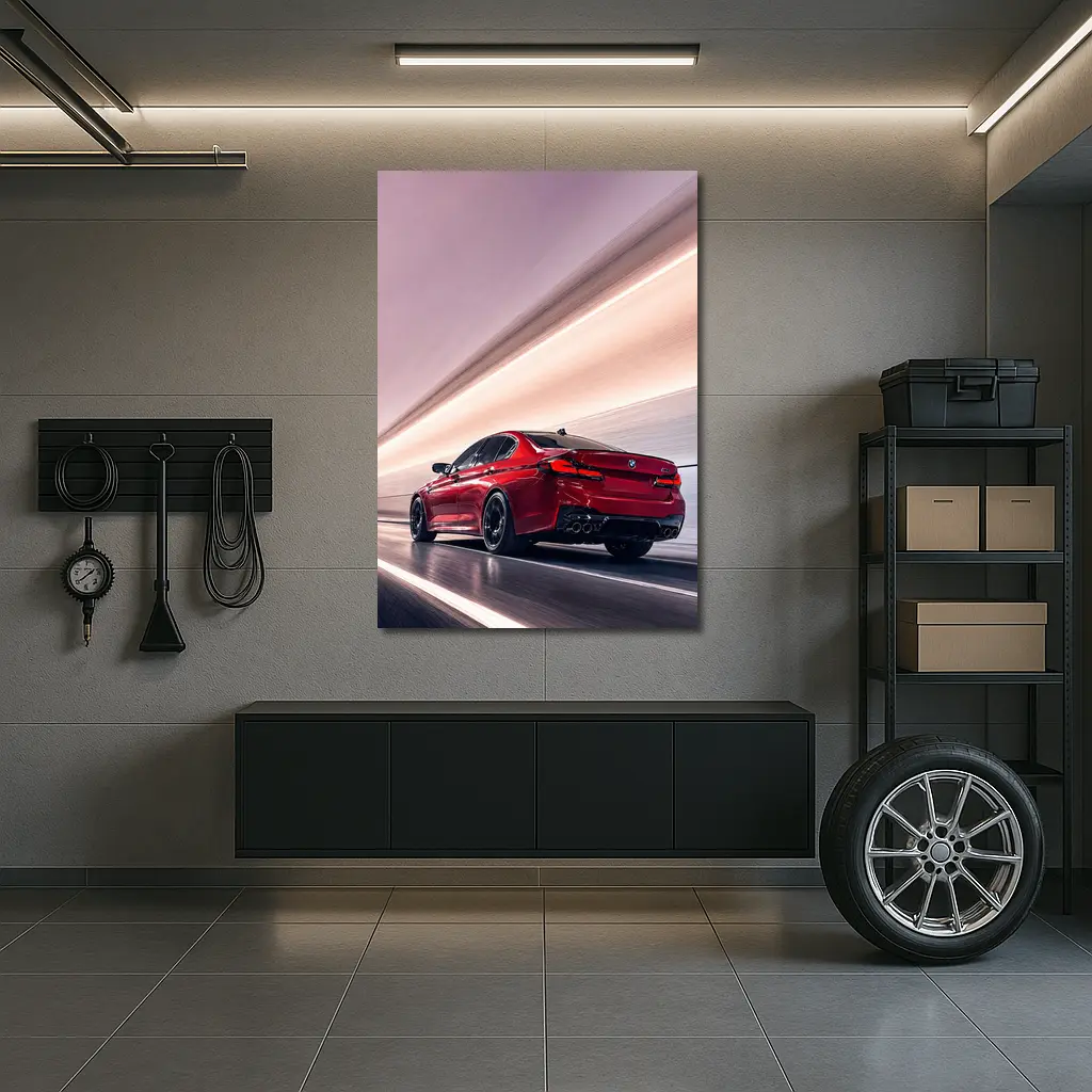 BMW M5 Red Tunnel High Speed – Wall Art