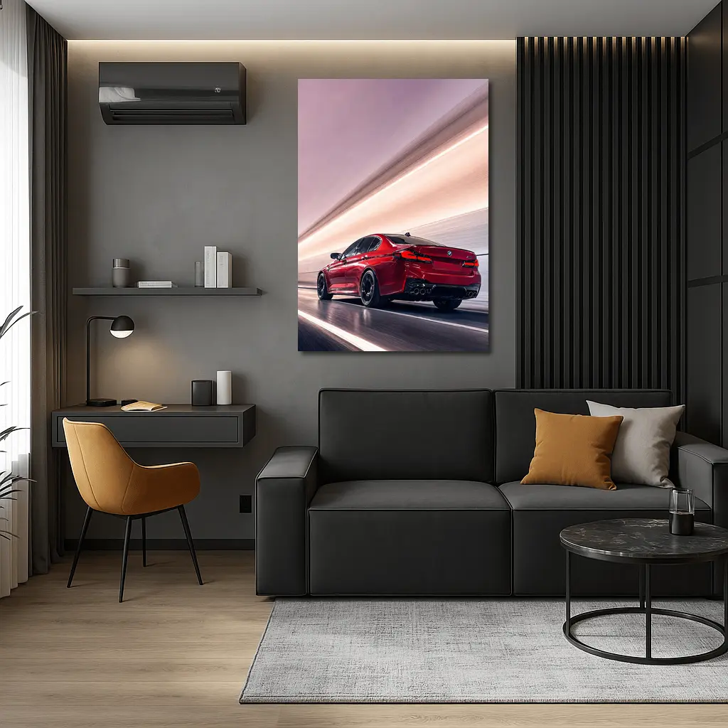 BMW M5 Red Tunnel High Speed – Wall Art