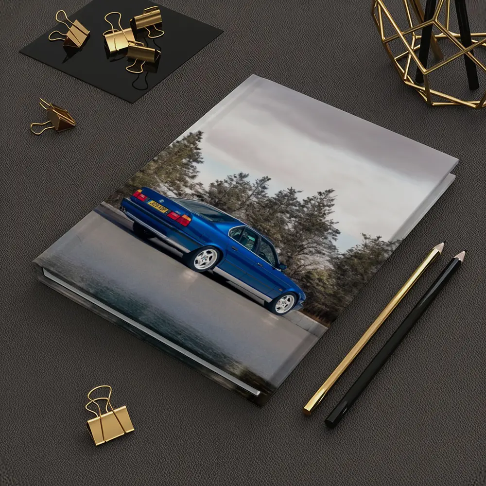 BMW M5 E34 Blue Sedan Outdoor Shot – Notebooks