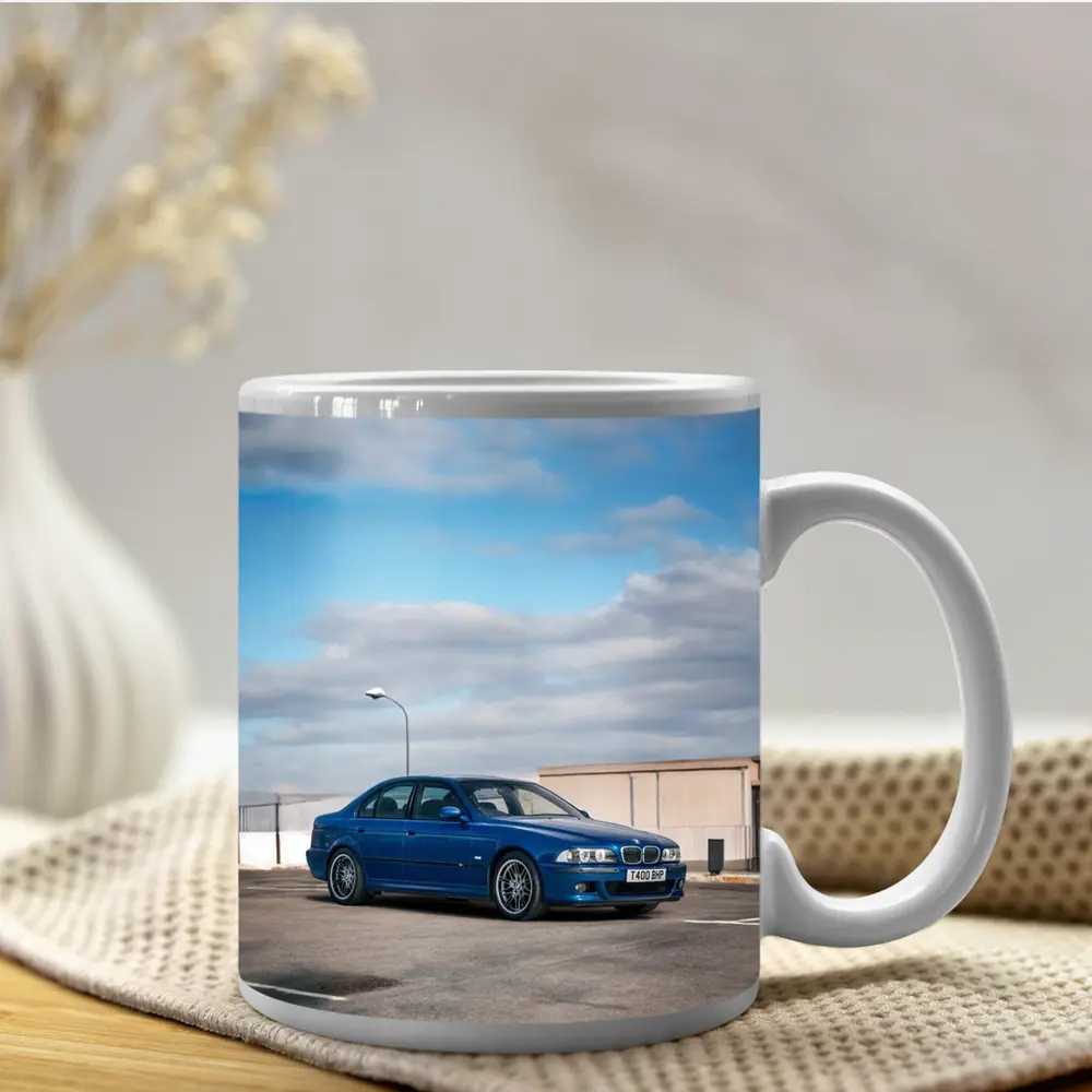 BMW M5 E39 Blue Sedan Parking Lot – Mugs