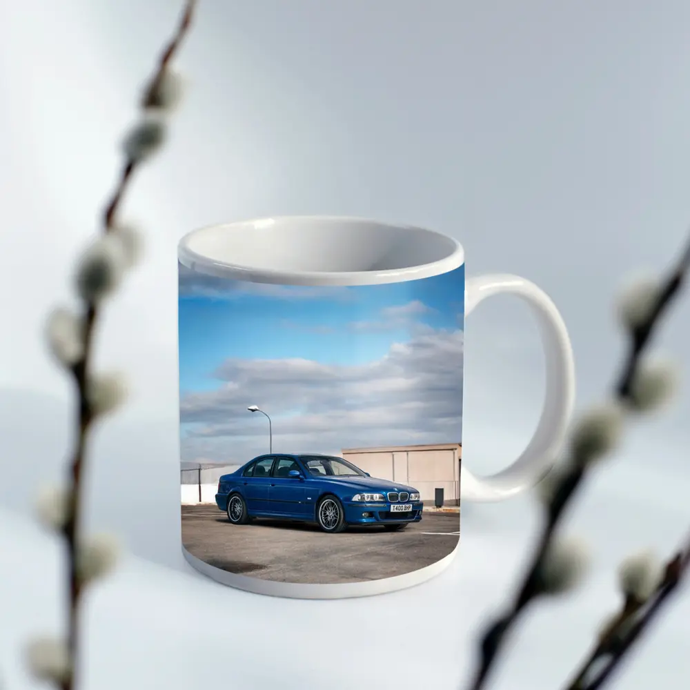 BMW M5 E39 Blue Sedan Parking Lot – Mugs