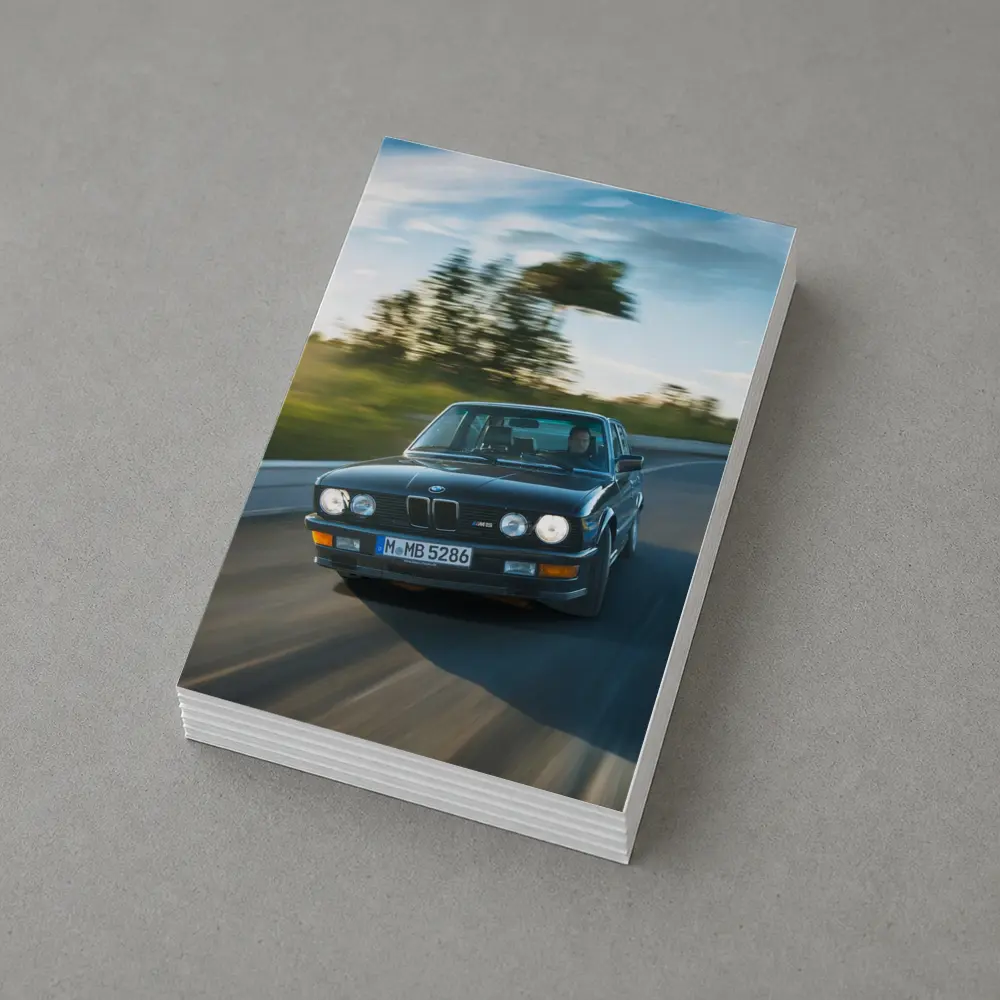 BMW M5 E28 Classic Black Road Drive – Postcards