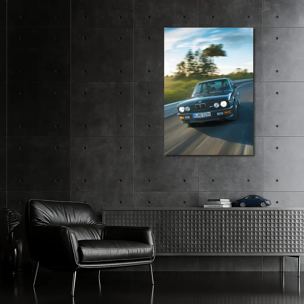 BMW M5 E28 Classic Black Road Drive – Wall Art