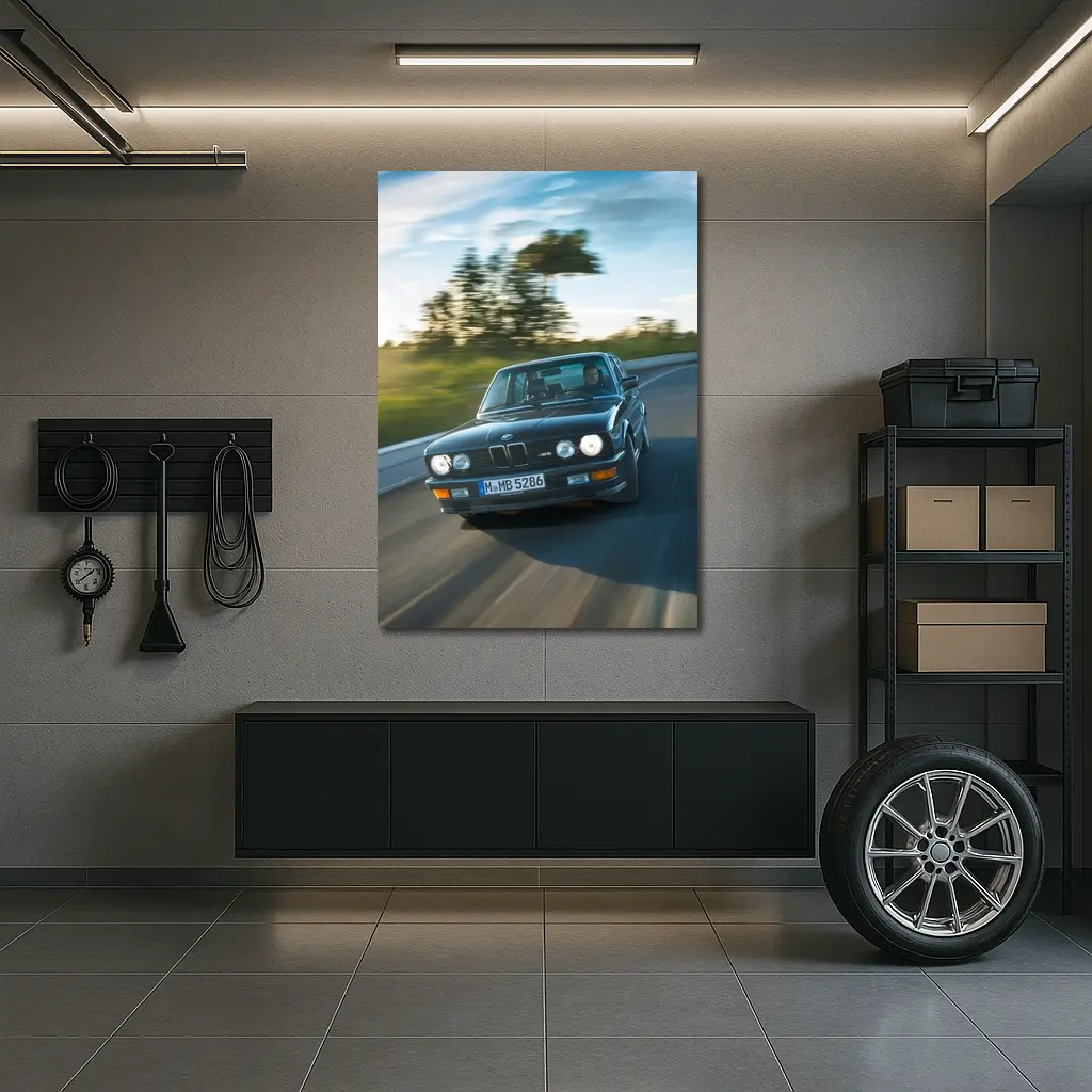 BMW M5 E28 Classic Black Road Drive – Wall Art