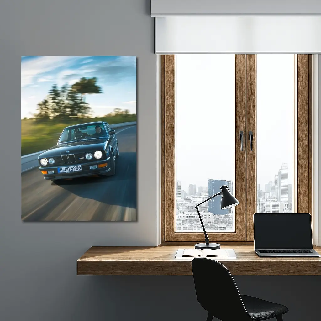 BMW M5 E28 Classic Black Road Drive – Wall Art