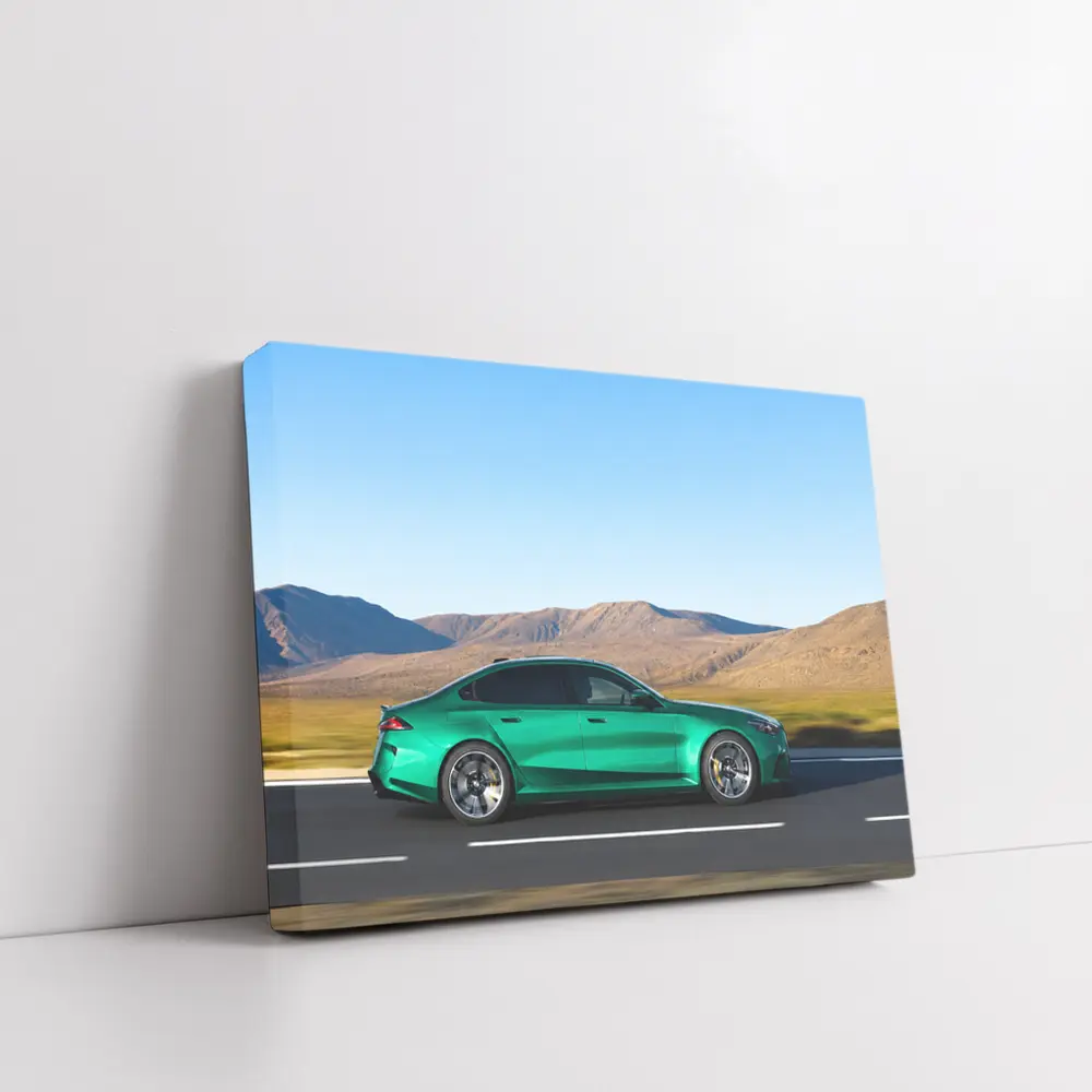 BMW M5 Sedan Green Desert Mountain Drive – Wall Art