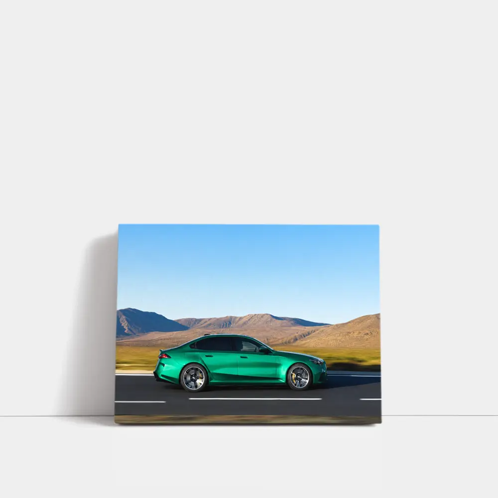 BMW M5 Sedan Green Desert Mountain Drive – Wall Art