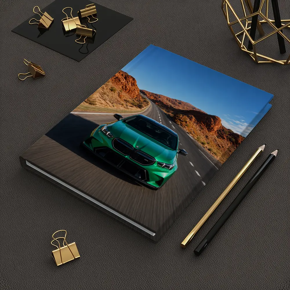 BMW M5 Green Speeding Desert Canyon Road – Notebooks