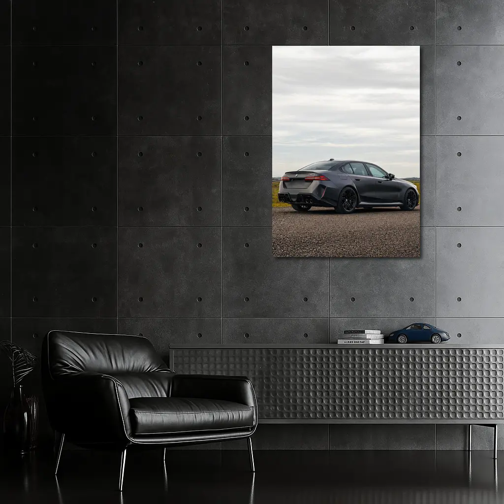 BMW M5 Sedan Gray Open Road – Wall Art