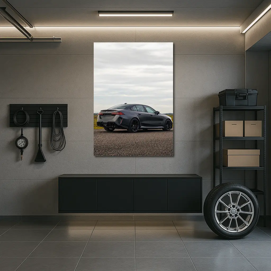 BMW M5 Sedan Gray Open Road – Wall Art