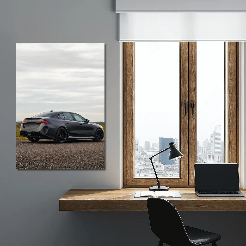 BMW M5 Sedan Gray Open Road – Wall Art