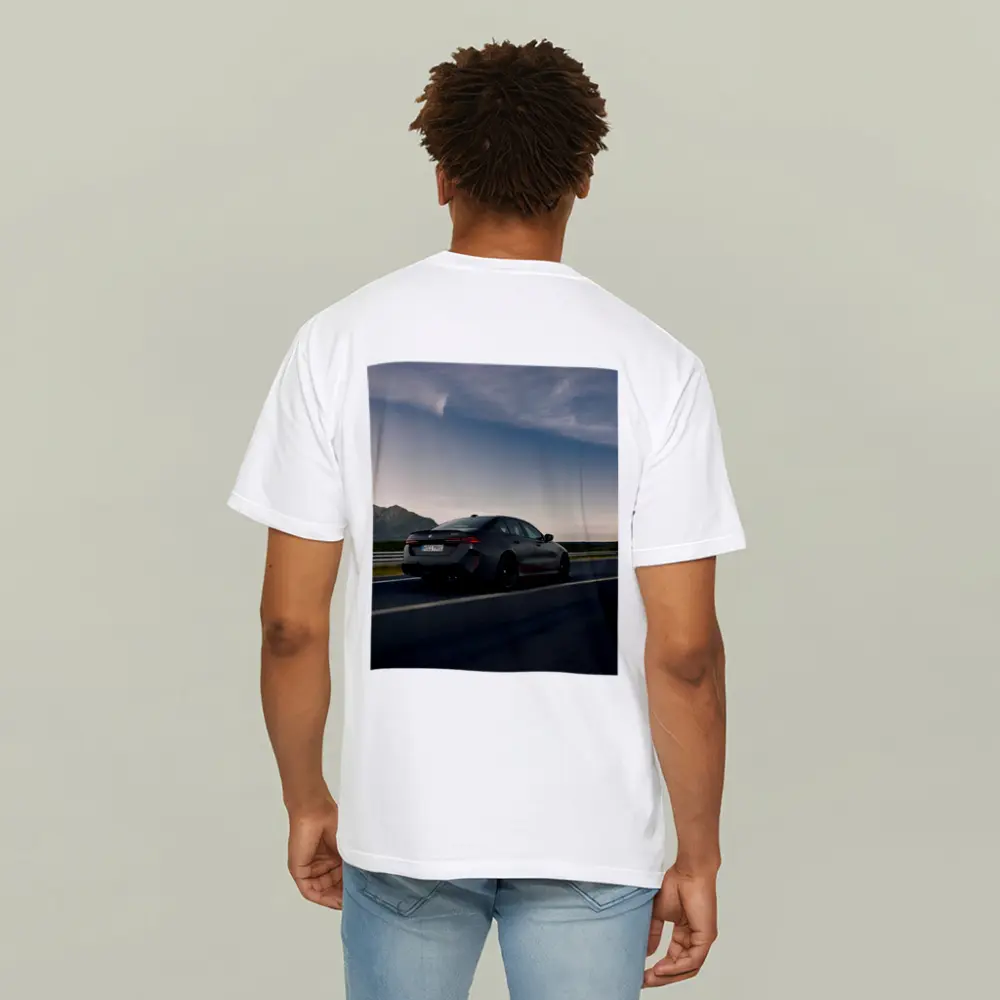 BMW M5 Sedan Gray Highway Mountain Drive – T-Shirts