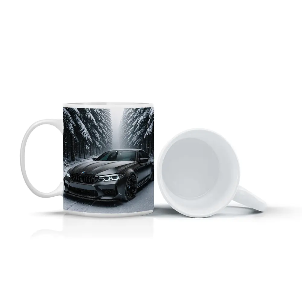 BMW M5 Matte Black Snowy Forest Road – Mugs
