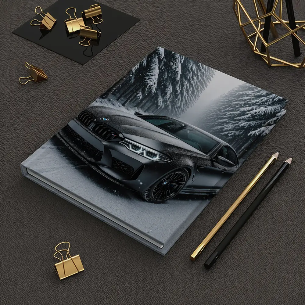 BMW M5 Matte Black Snowy Forest Road – Notebooks