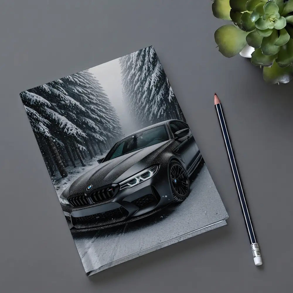 BMW M5 Matte Black Snowy Forest Road – Notebooks