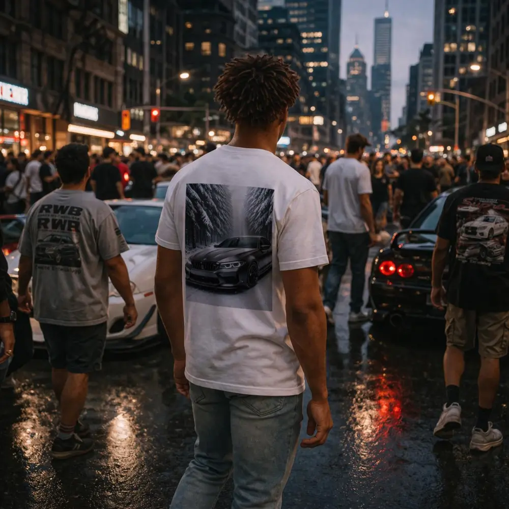 BMW M5 Matte Black Snowy Forest Road – T-Shirts