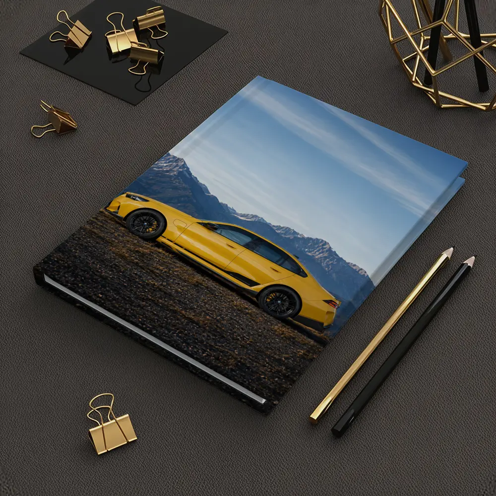 BMW M5 Yellow Sedan Mountain Backdrop – Notebooks