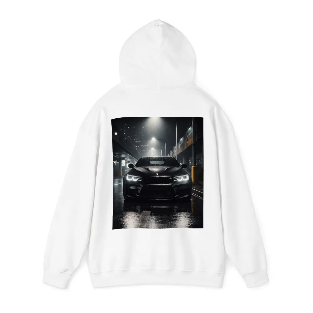 BMW M5 Black Front Rain Night Street – Hoodies