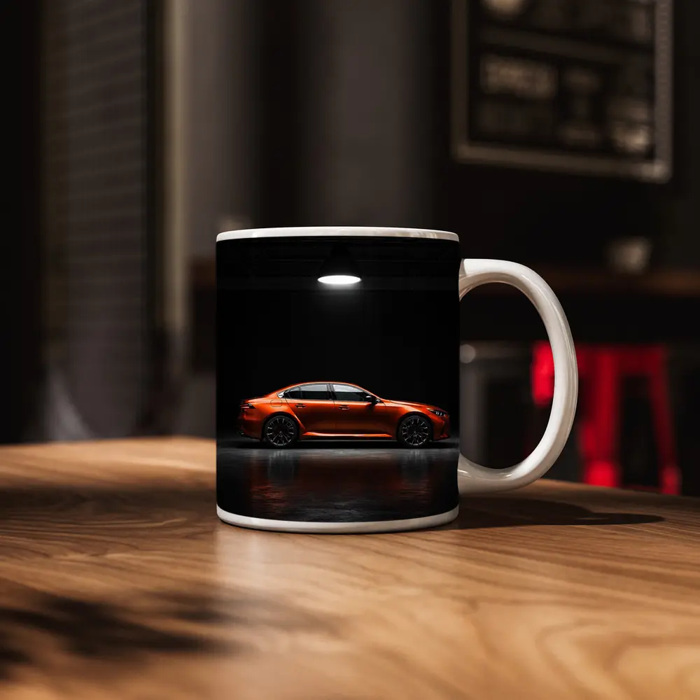 BMW M5 Orange Sedan Dark Studio – Mugs