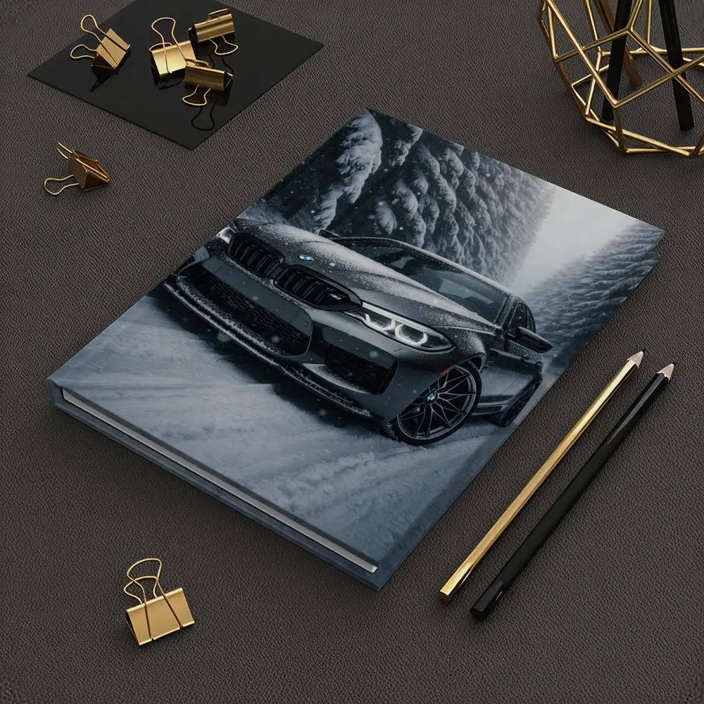 BMW M5 Driving Through Snowy Forest Road – Notebooks