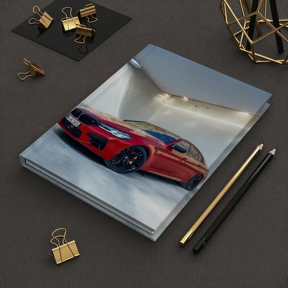 BMW M5 Red Sedan Minimalist Garage – Notebooks