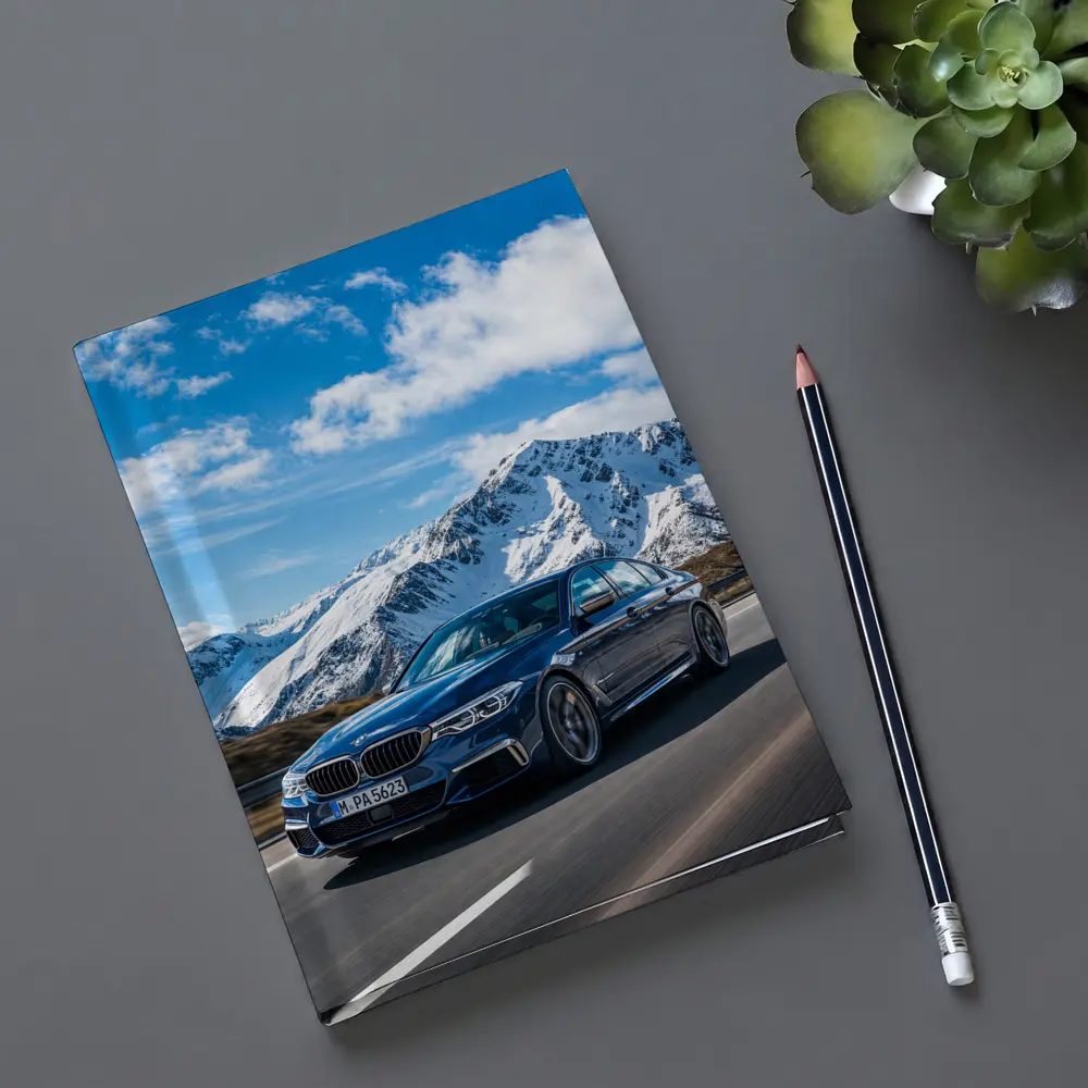 BMW M5 Sedan Speeding Through Alpine Mountains – Notebooks