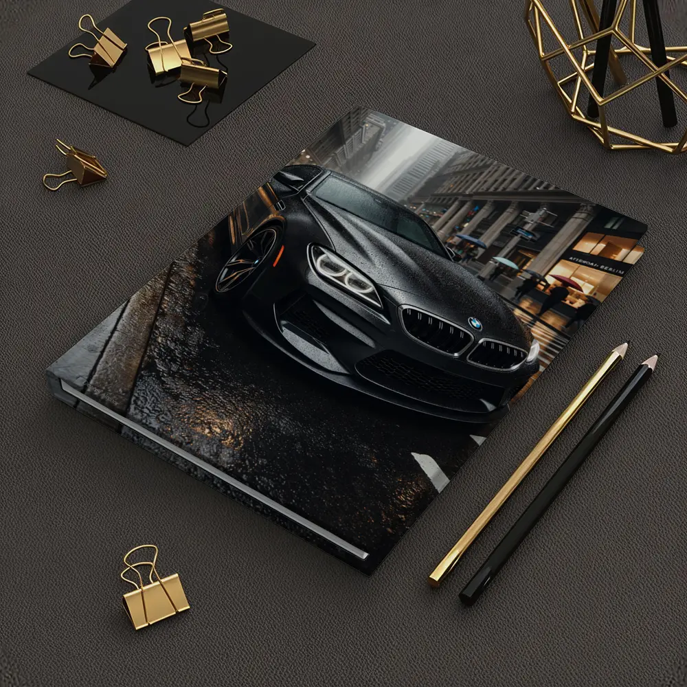 BMW M6 Matte Black Rainy City Street – Notebooks