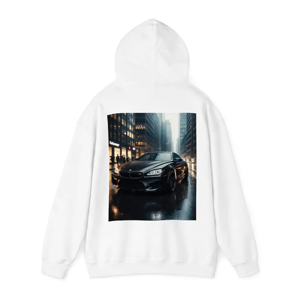 BMW M6 Black Rainy City Street Night – Hoodies