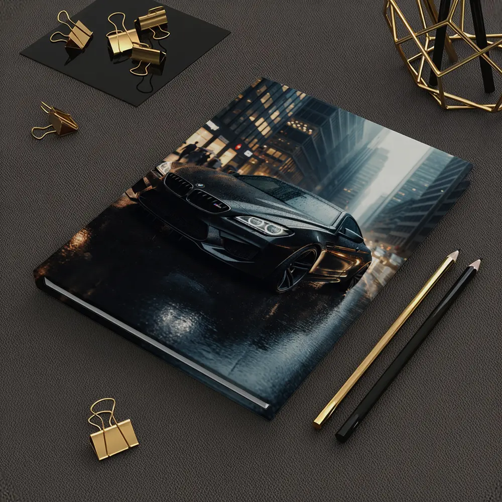 BMW M6 Black Rainy City Street Night – Notebooks