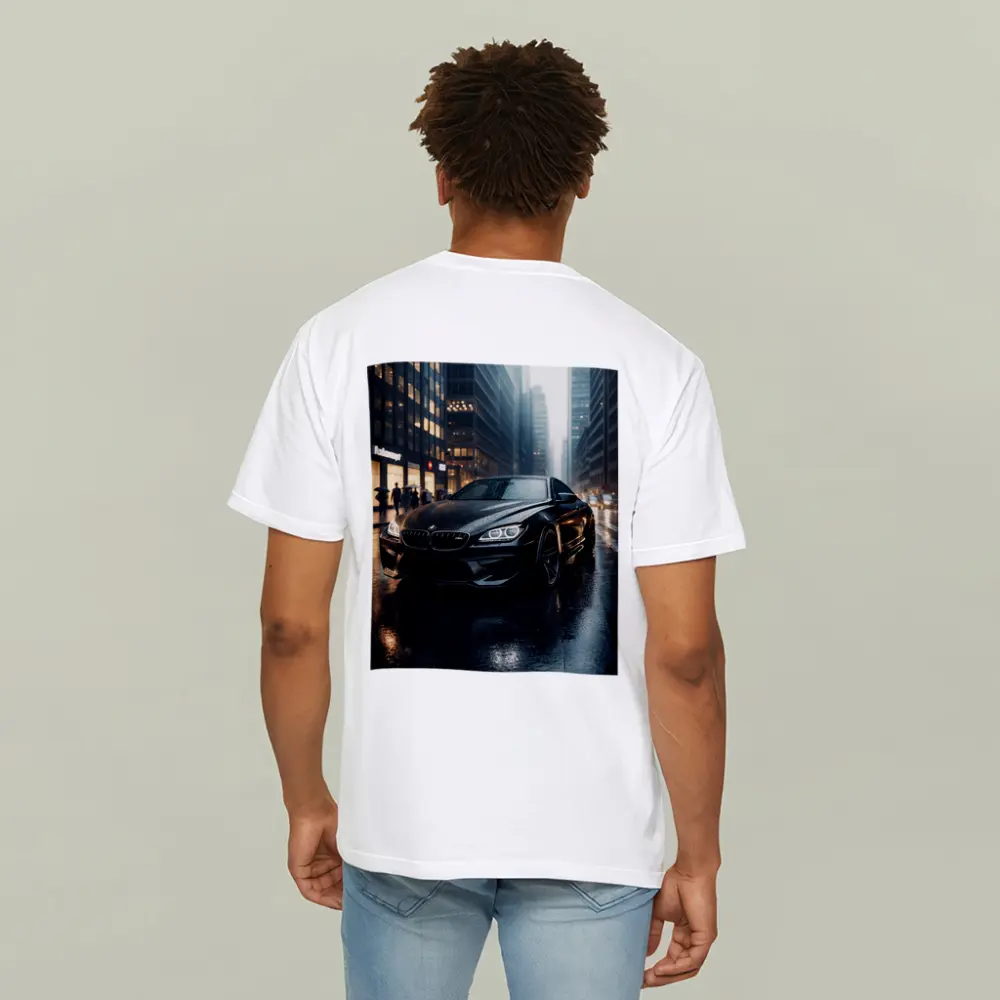 BMW M6 Black Rainy City Street Night – T-Shirts