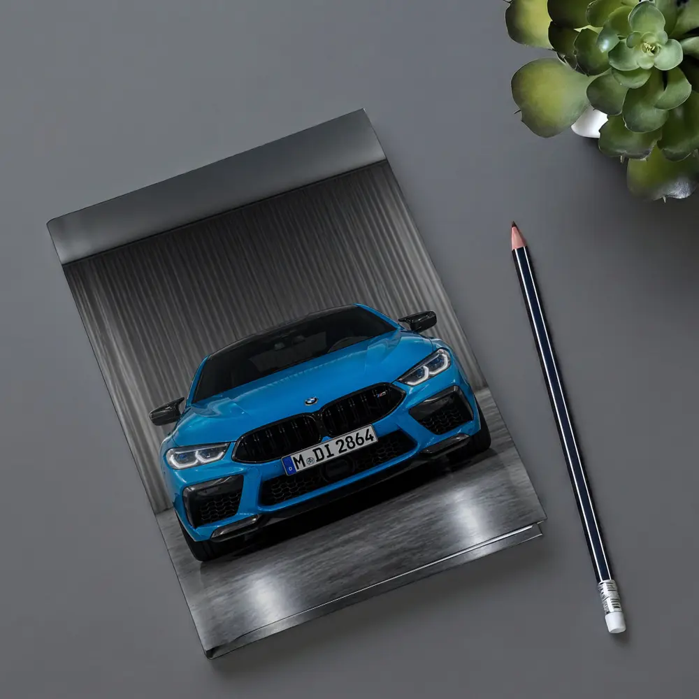 BMW M8 Blue Front View Studio – Notebooks