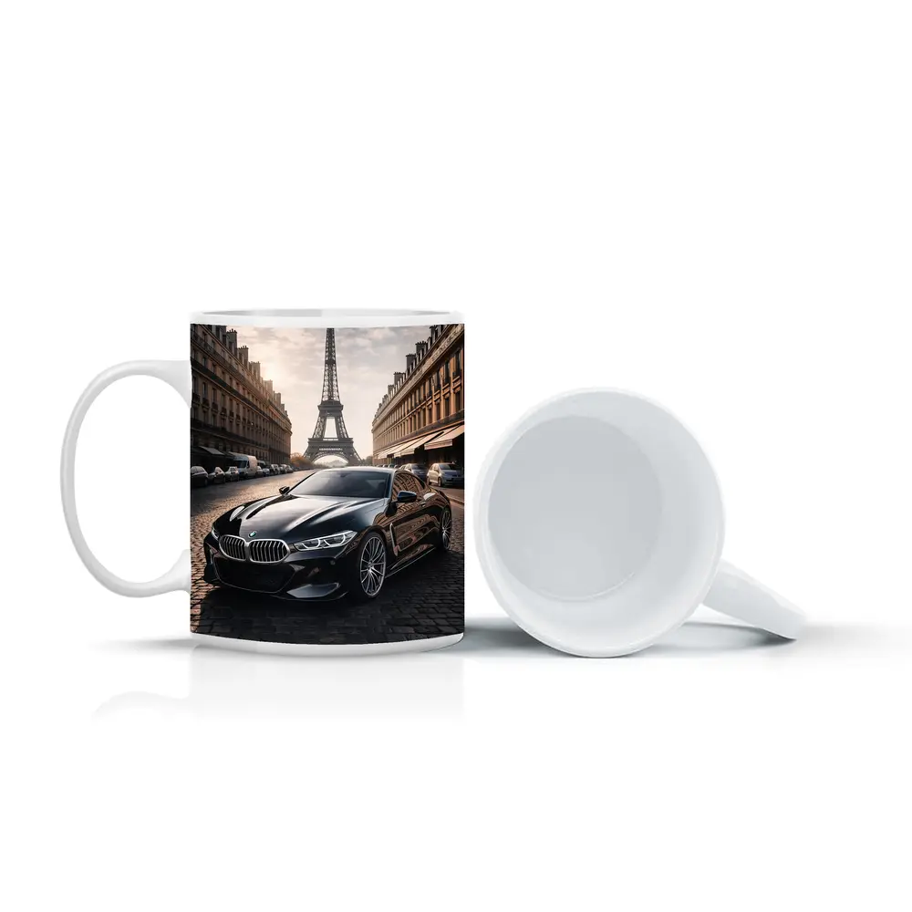 BMW M8 Black Coupe Paris Eiffel Tower – Mugs